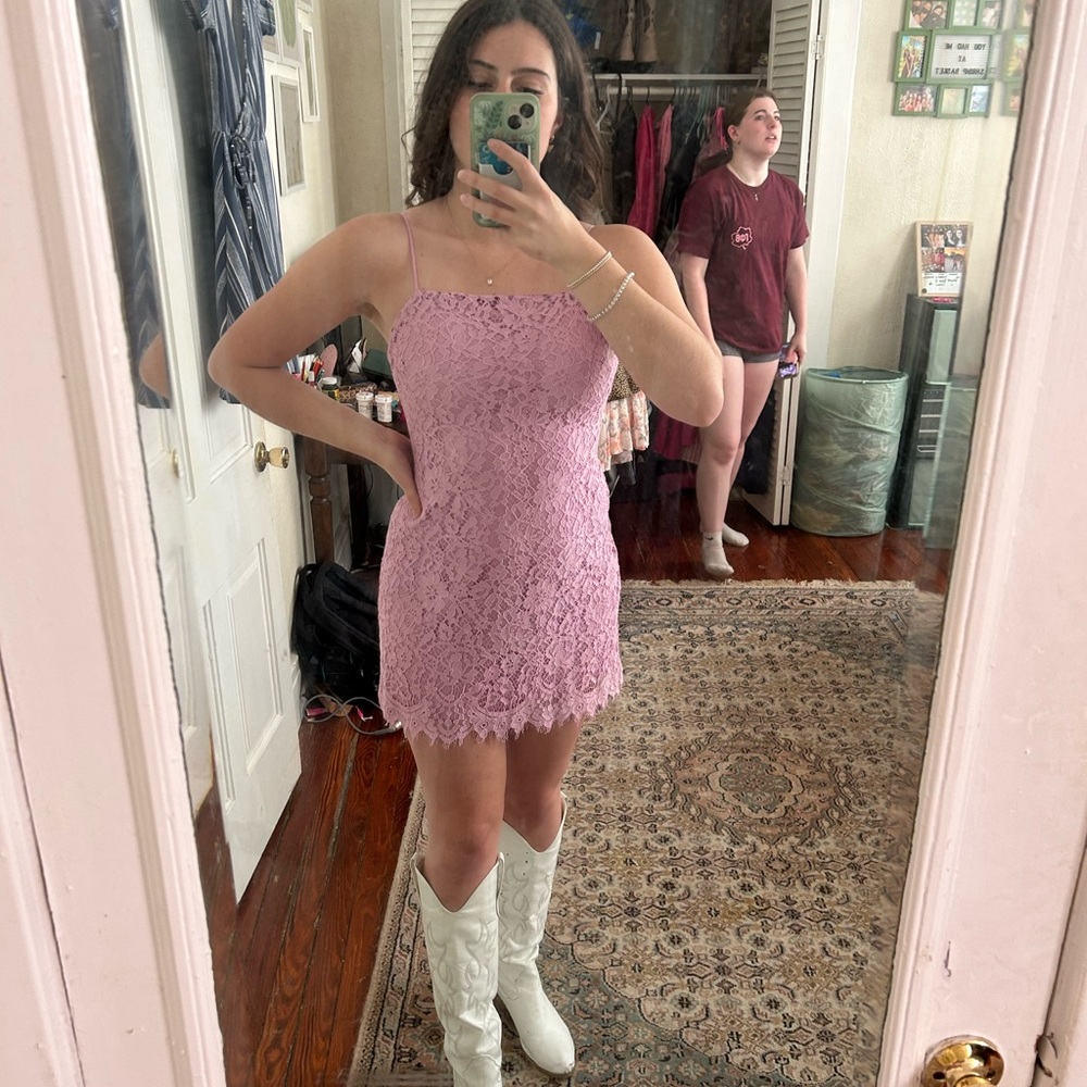 Pink spring dress Francesca - Picture 2 of 2